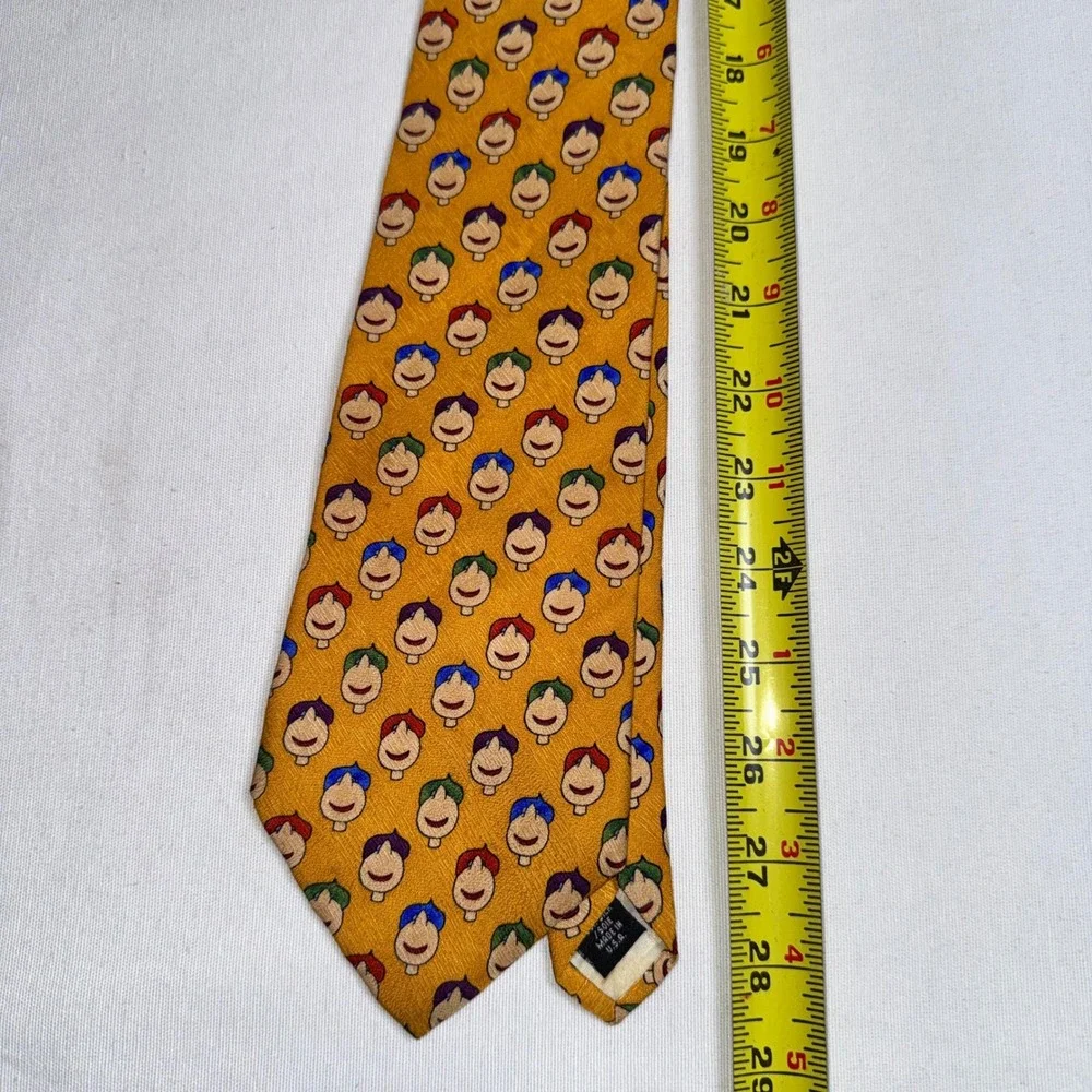 Save the‎ Children Matt LeBlanc Yellow Silk Face Novelty Print Mens Tie USA Made